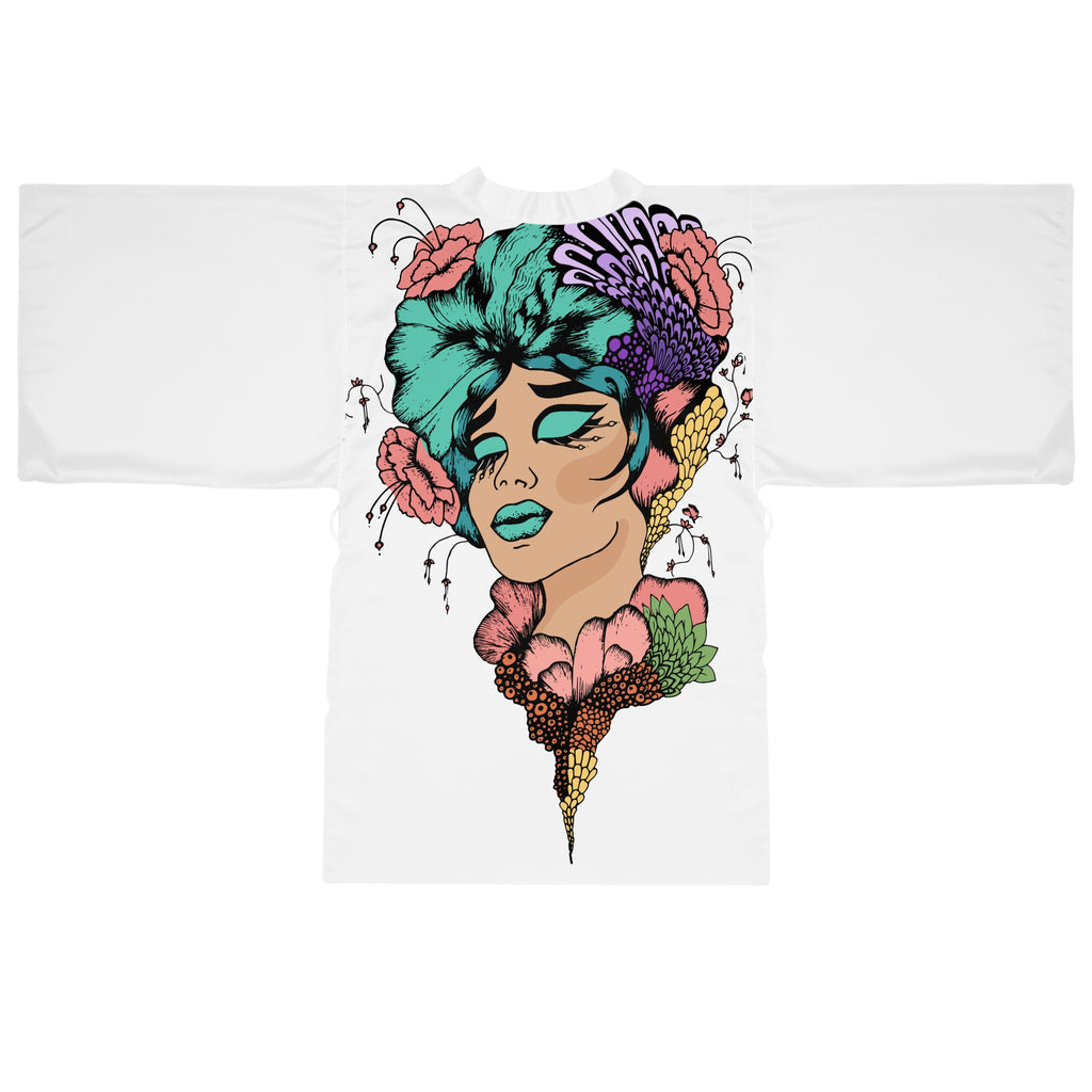 N D R -Big League Floral Femme Kimono Robe
