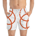 NDR Orange Circle Pattern Swim Trunks