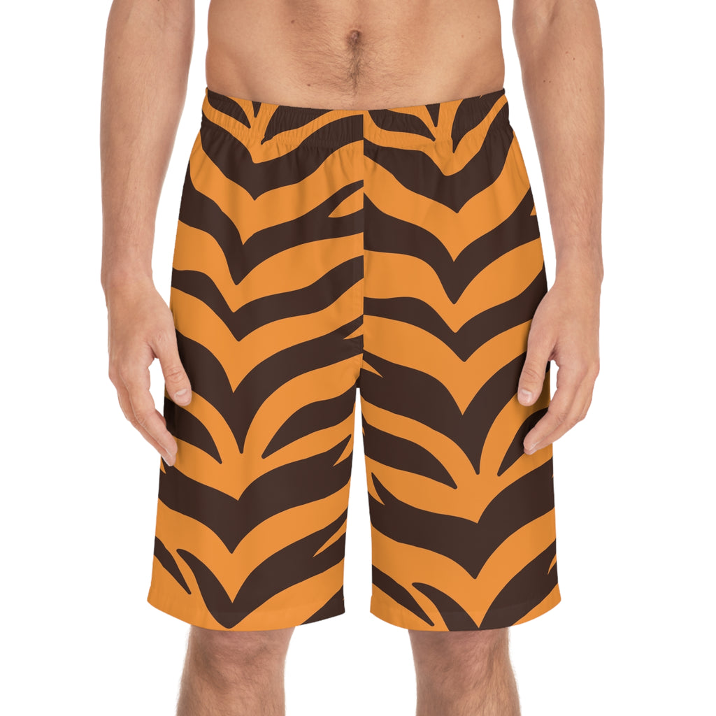 NDR Tiger Stripe Board Shorts — Men's Beach Swim Trunks
