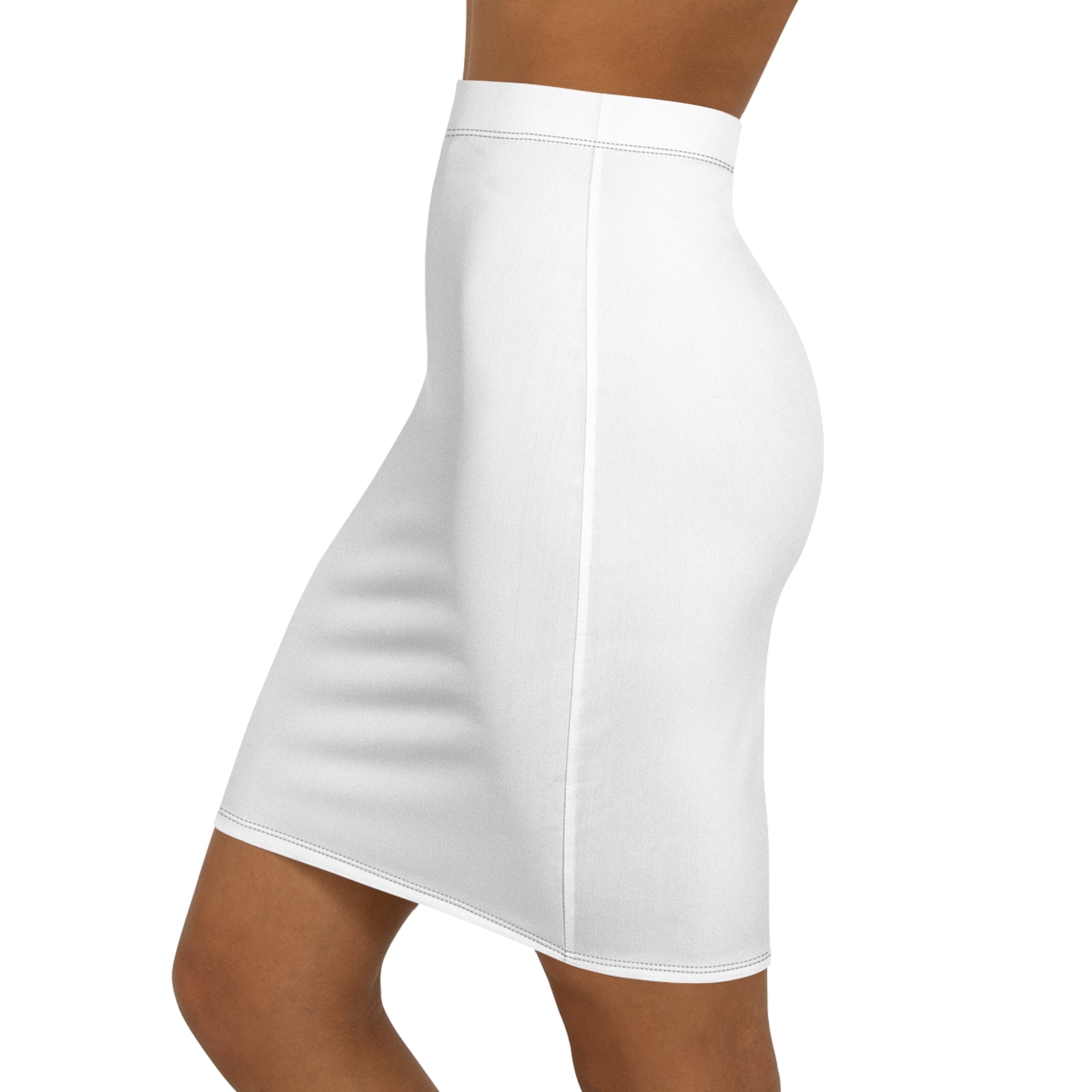 N D R- White Mid-Rise Pencil Skirt