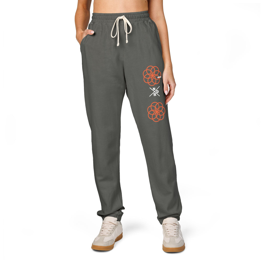 NDR Joggers — Graphic Sweatpants with Orange Rose SKULL