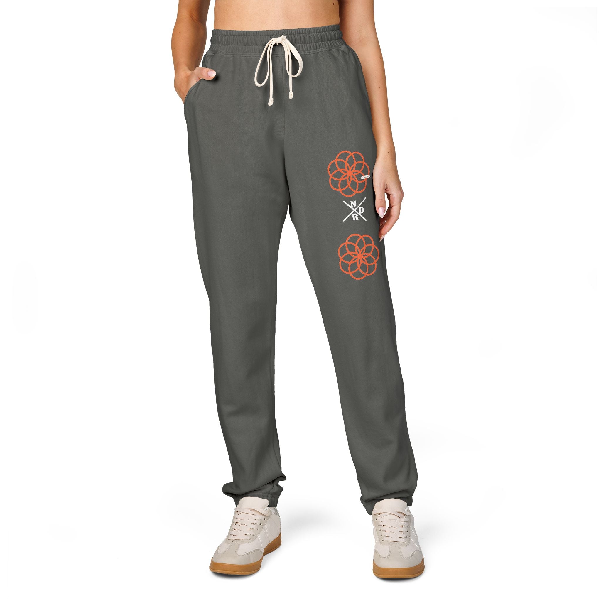 NDR Joggers — Graphic Sweatpants with Orange Rose SKULL