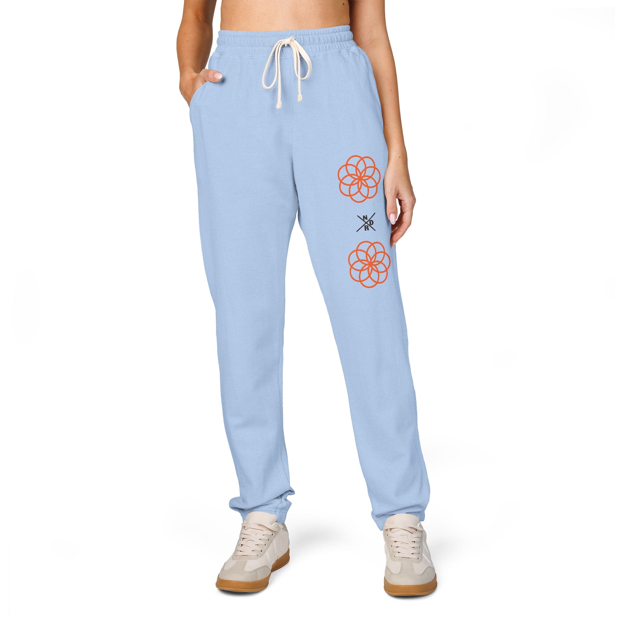 NDR Joggers — Graphic Sweatpants with Orange Rose SKULL