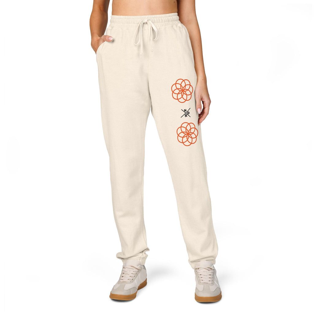 NDR Joggers — Graphic Sweatpants with Orange Rose SKULL