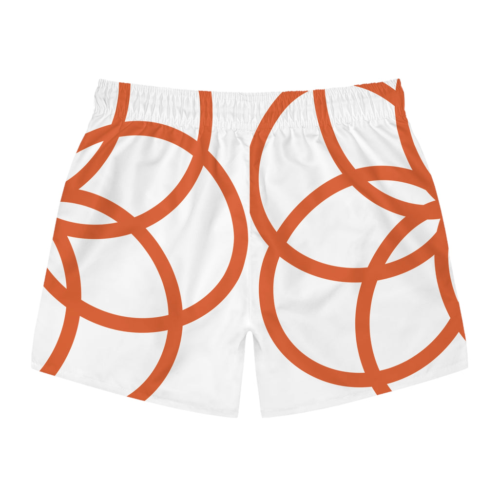 NDR Orange Circle Pattern Swim Trunks