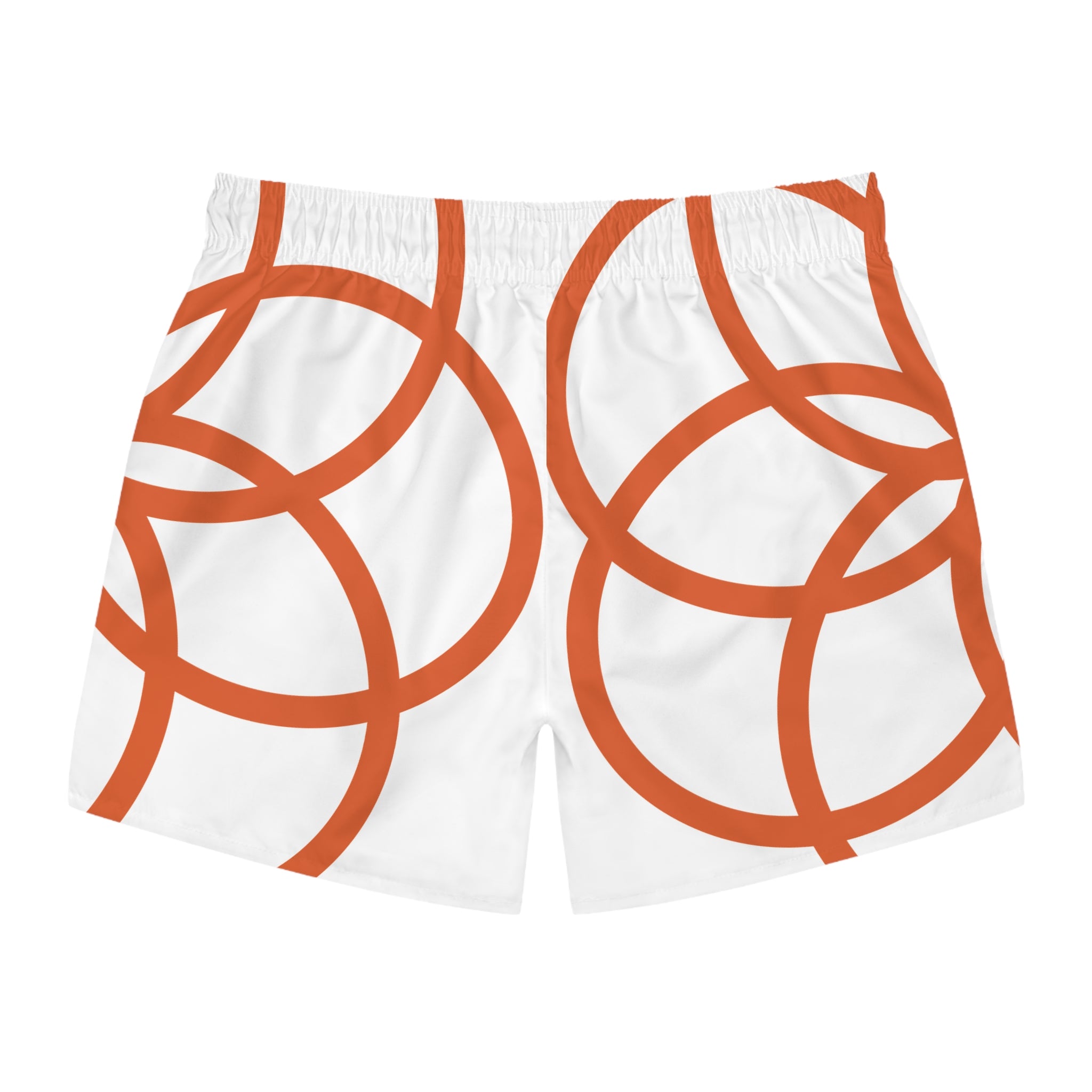 NDR Orange Circle Pattern Swim Trunks