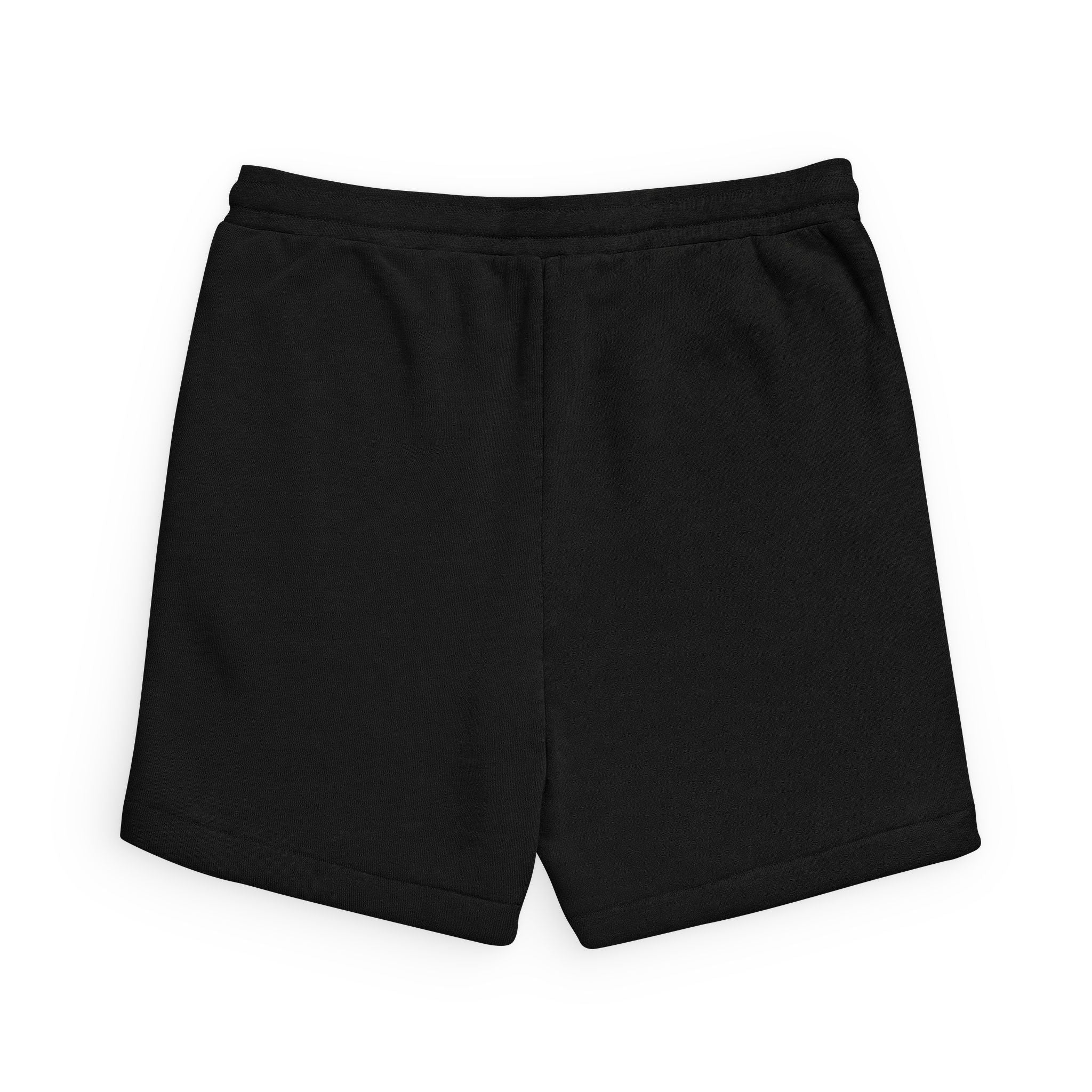 Minimal Compass Logo Sweatshorts — Black Sponge Fleece Casual Shorts
