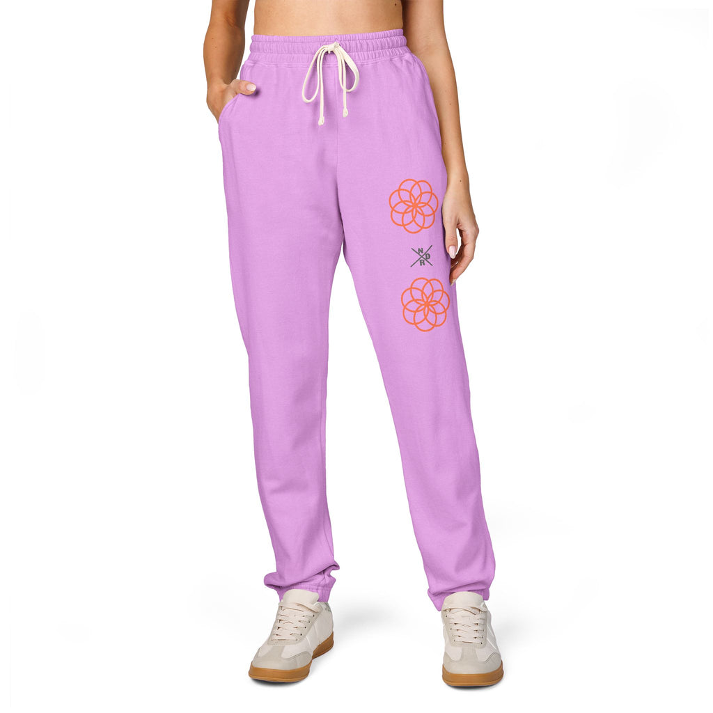 NDR Joggers — Graphic Sweatpants with Orange Rose SKULL