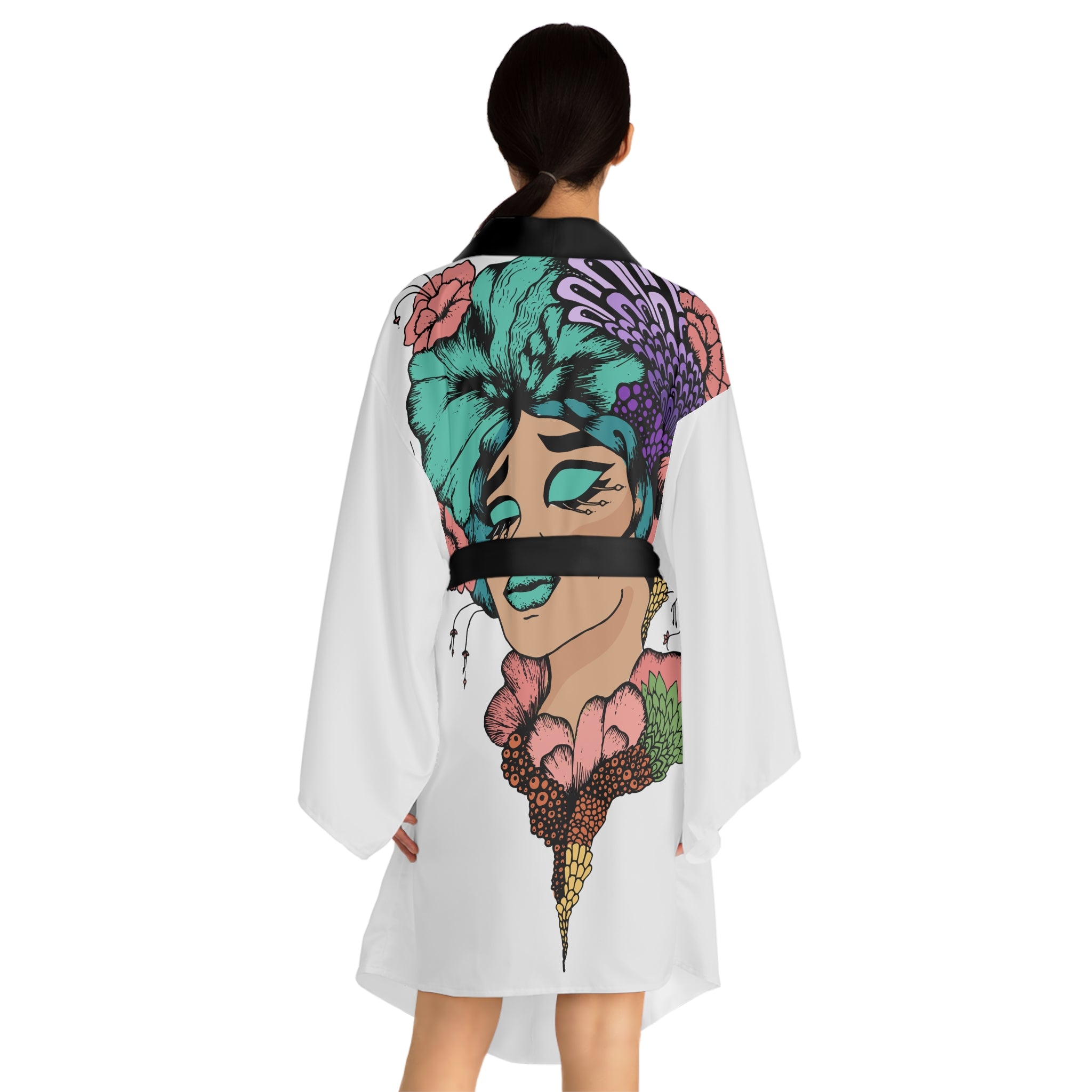 N D R -Big League Floral Femme Kimono Robe