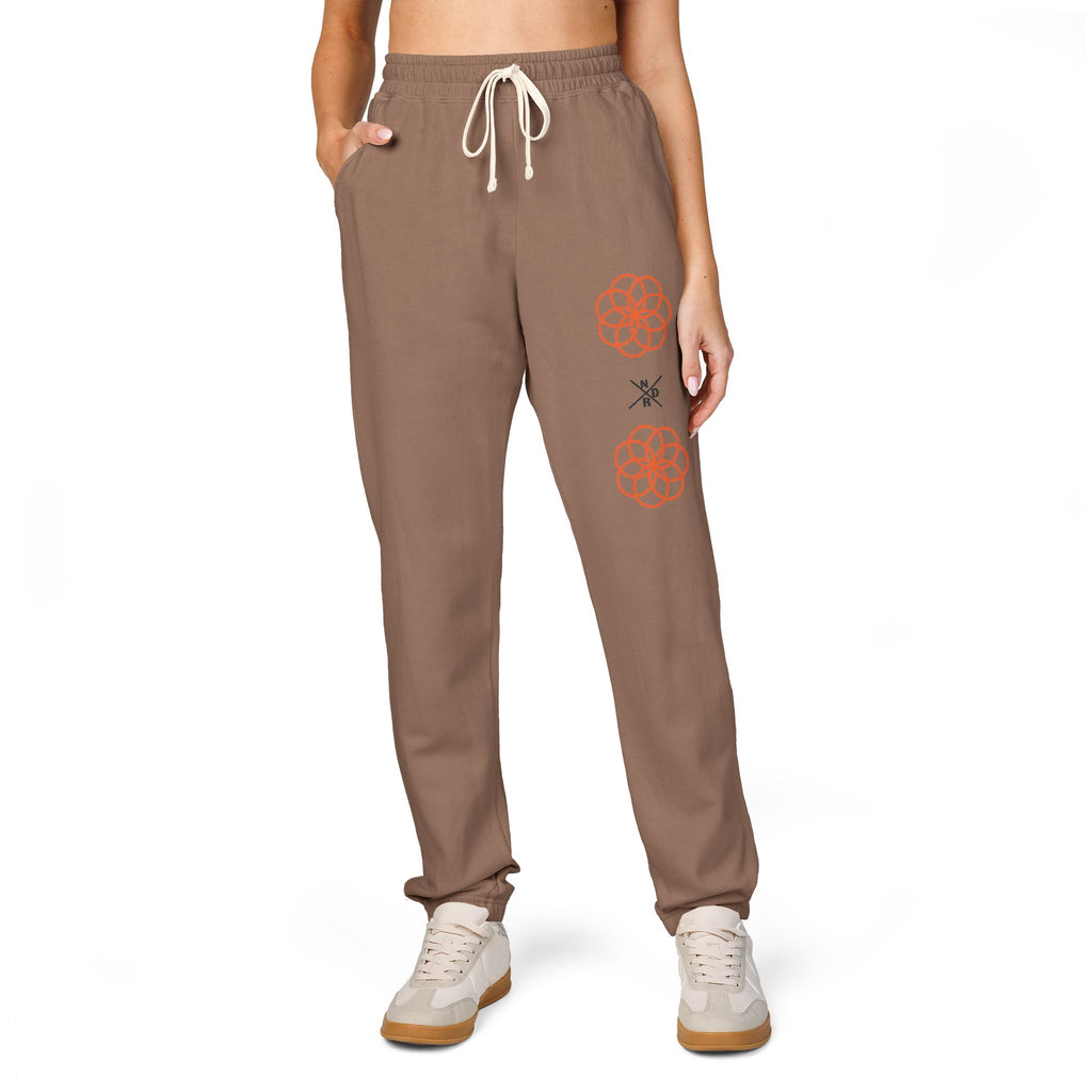 NDR Joggers — Graphic Sweatpants with Orange Rose SKULL