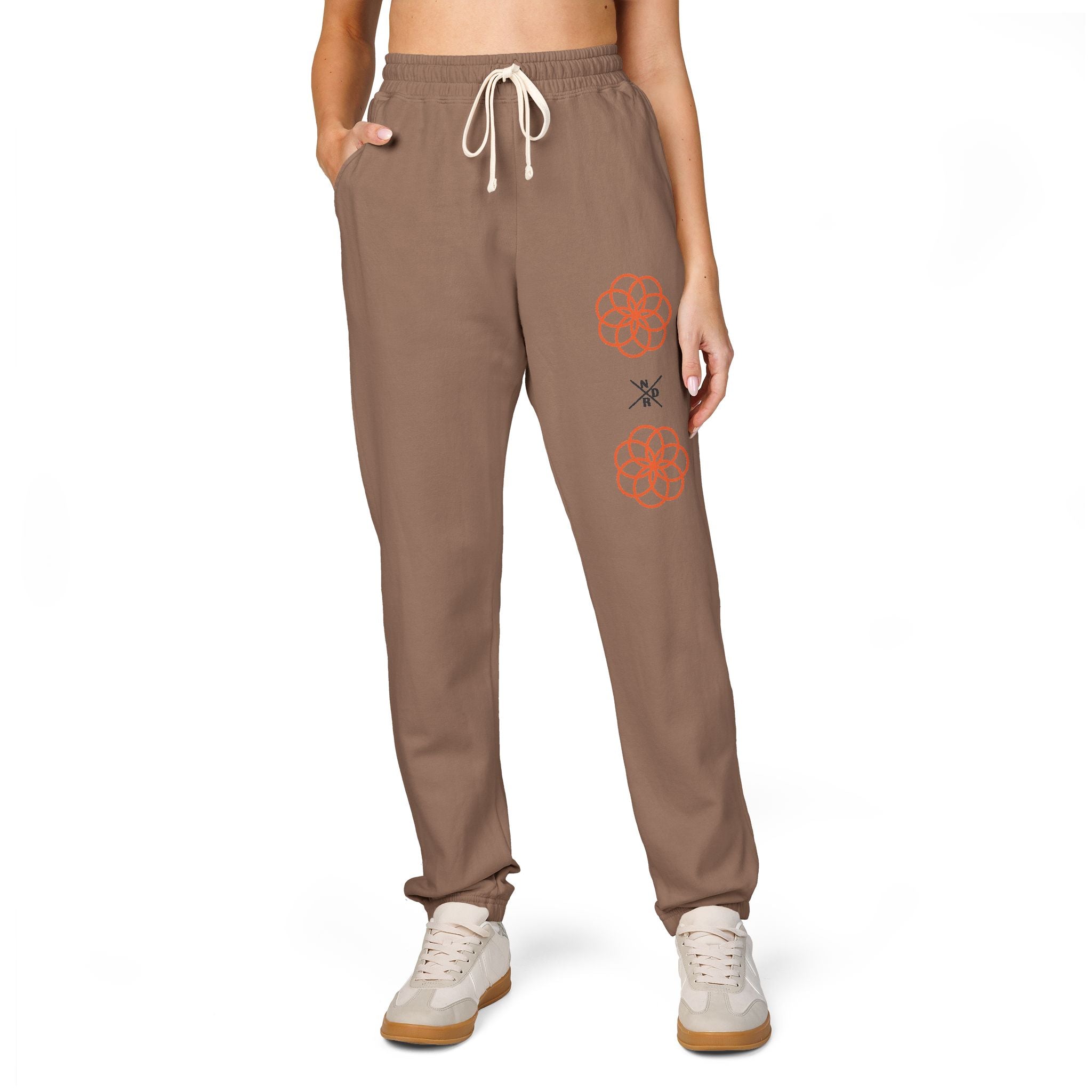 NDR Joggers — Graphic Sweatpants with Orange Rose SKULL