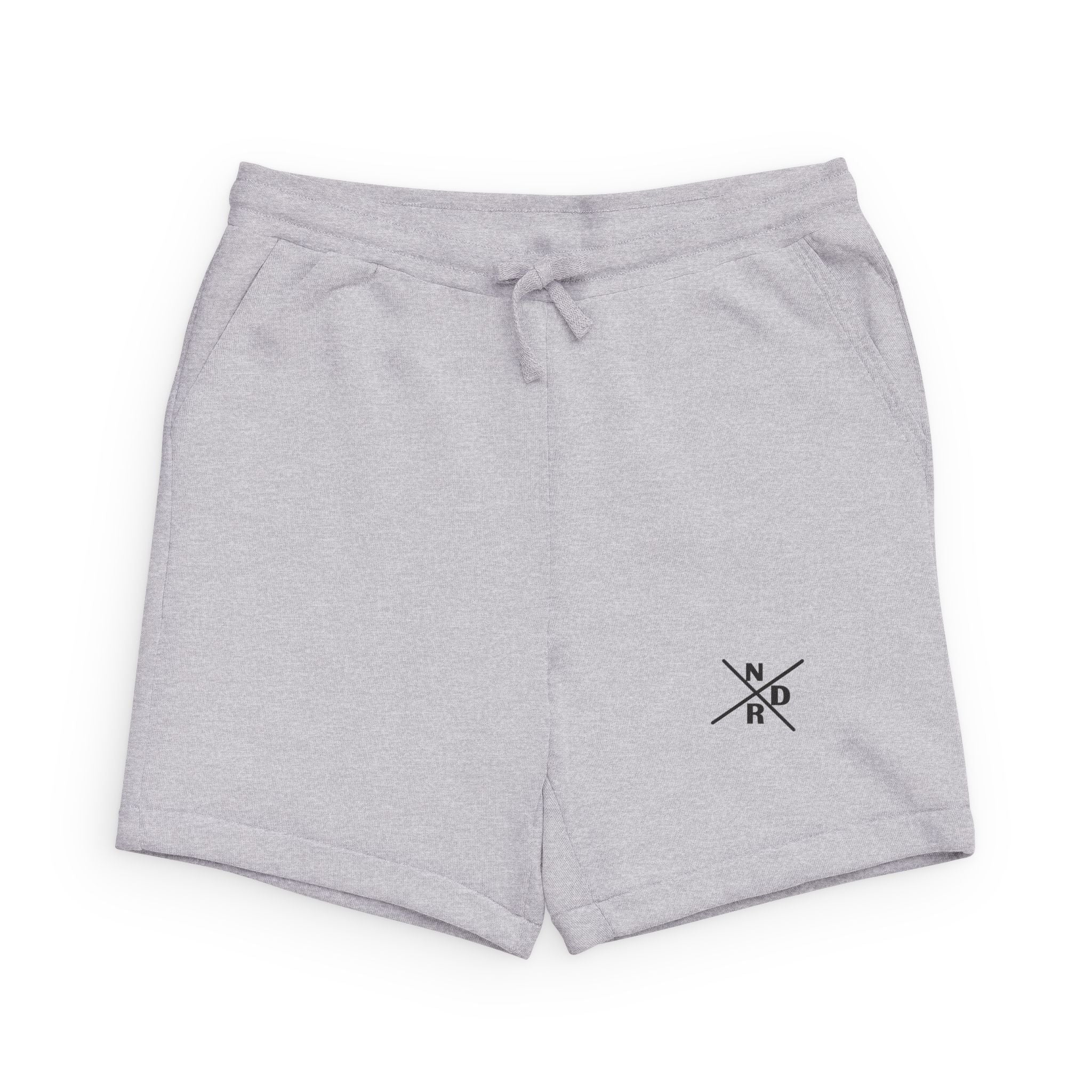Minimal Compass Logo Sweatshorts — Black Sponge Fleece Casual Shorts