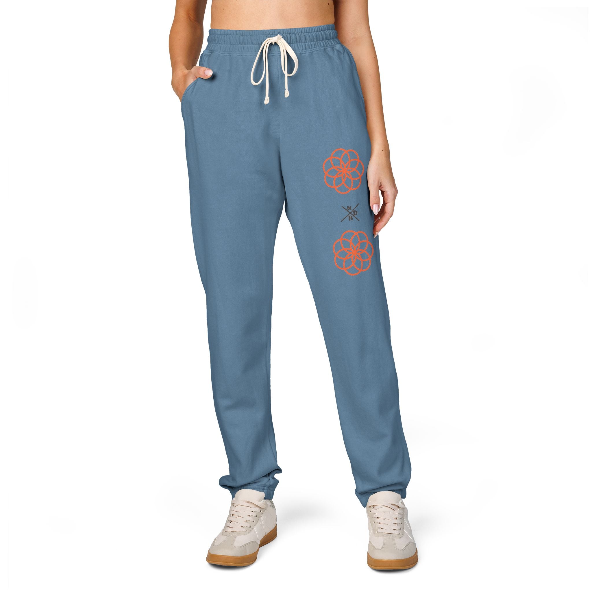 NDR Joggers — Graphic Sweatpants with Orange Rose SKULL