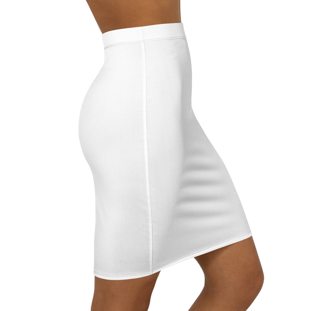 N D R- White Mid-Rise Pencil Skirt