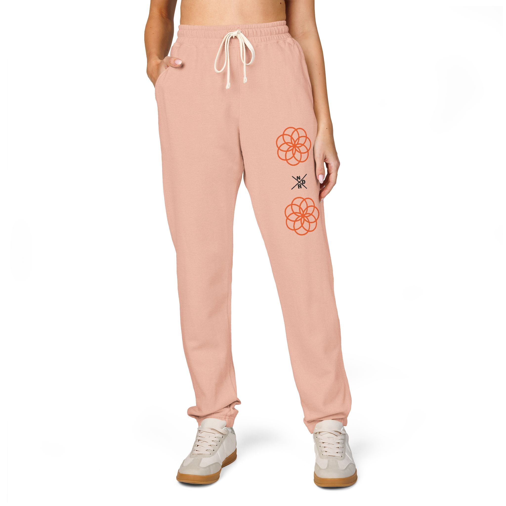 NDR Joggers — Graphic Sweatpants with Orange Rose SKULL